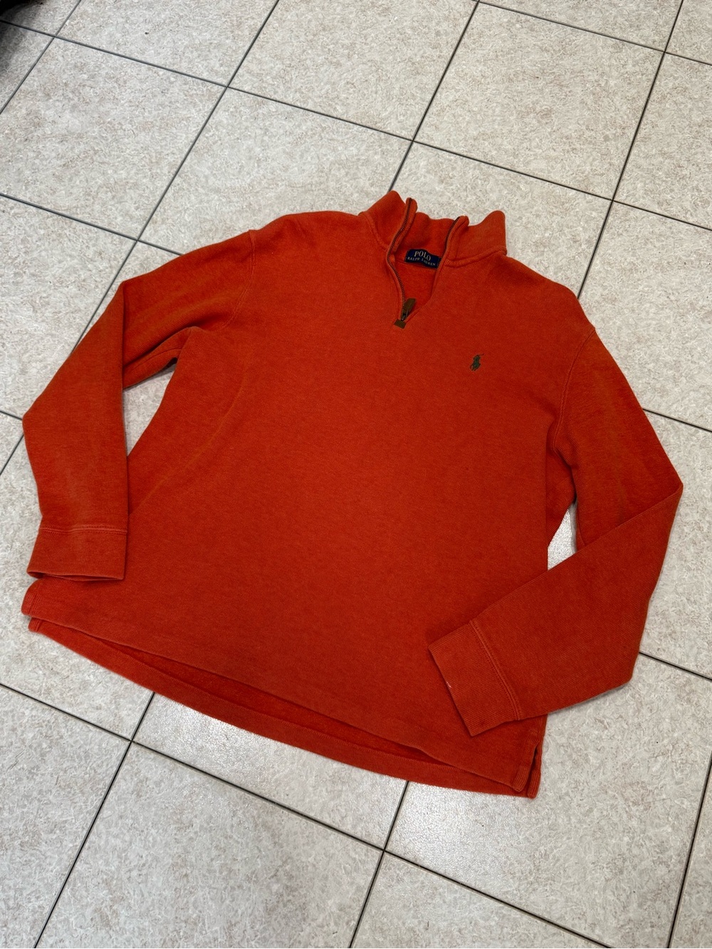 Polo by Ralph Lauren Orange Quarter-Zip Sweater